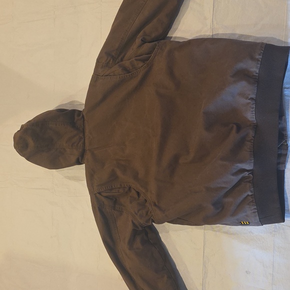 Brazos Work Force Men's Canvas Full-Zip Quilted Hooded Work Jacket Brown M - Picture 12 of 12